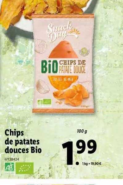 chips de patates douces bio snack day