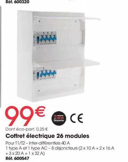 coffret électrique 26 modules