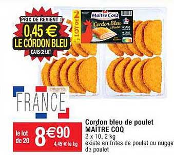 cordon bleu de poulet maître coq