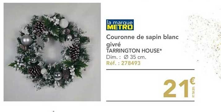 couronne de sapin blanc givré tarrington house