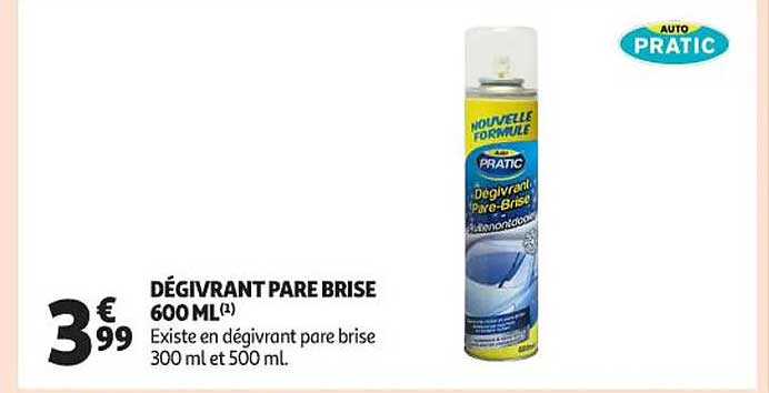 dégivrant pare brise 600 ml pratic
