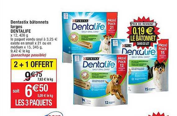 dentastix bâtonnets larges dentalife