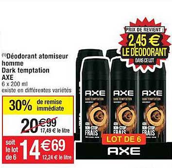 déodorant atomiseur homme dark temptation axe