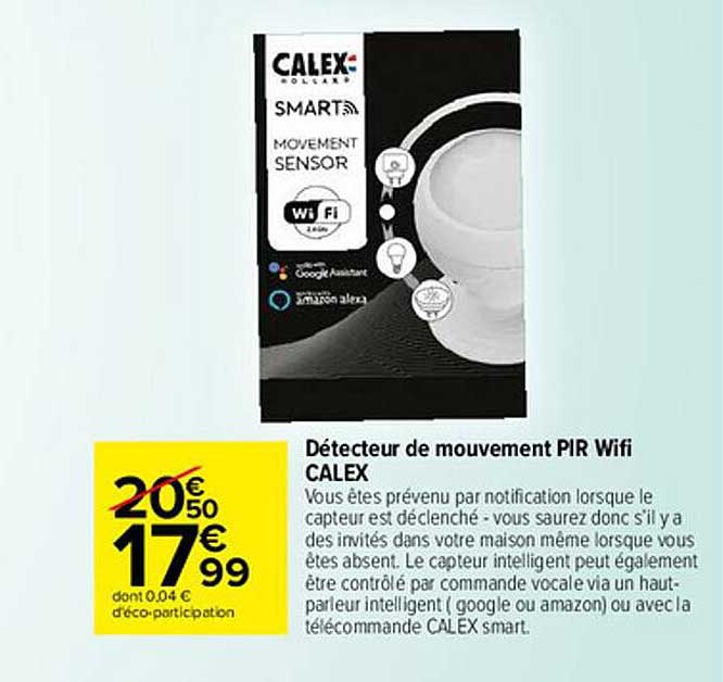 détecteur de mouvement pir wifi calex