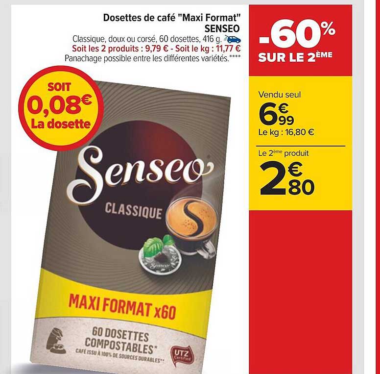 dosettes de café "maxi format" senseo