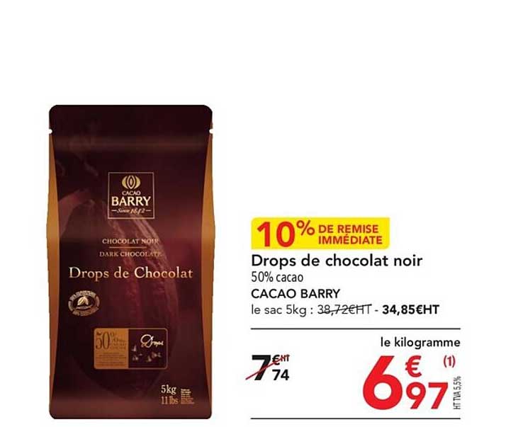 drops de chocolat noir cacao barry