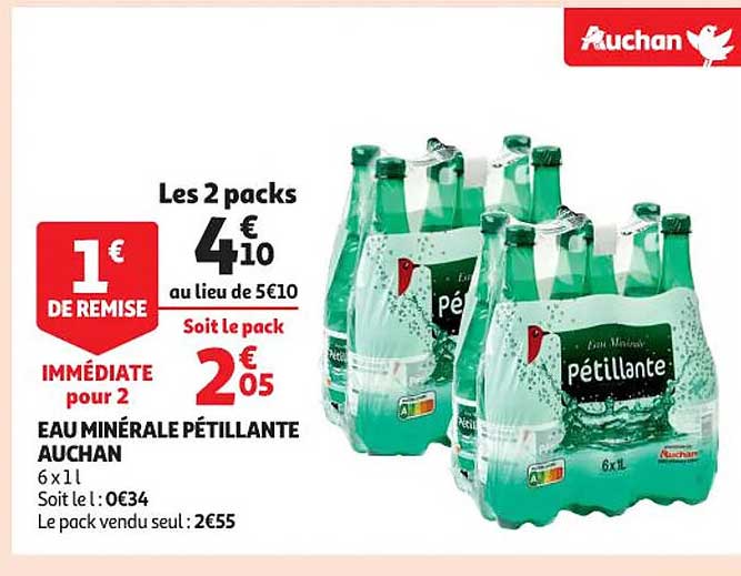 Eau Minérale Pétillante Auchan