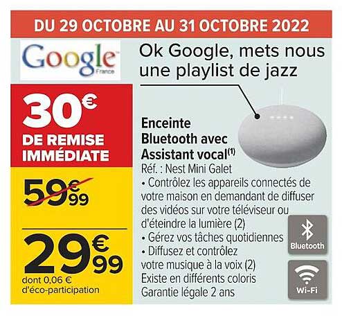 enceinte bluetooth avec assistant vocal google