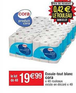 essuie-tout blanc cora