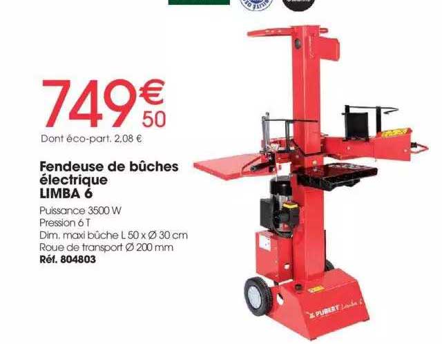 fendeuse de bûches électrique limba 6 pubert