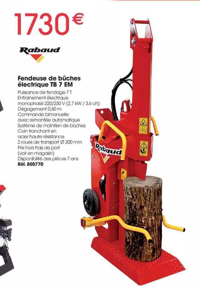 fendeuse de bûches électriques b 7 em rabaud