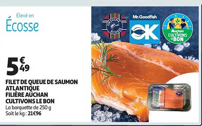 filet de queue de saumon atlantique filière auchan cultivons le bon