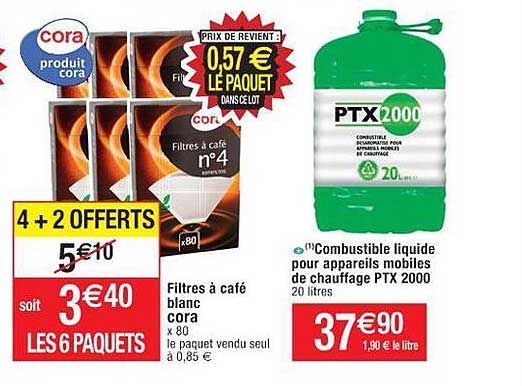 filtres à café blanc cora, combustible liquide pour appareils mobiles de chauffage ptx 2000