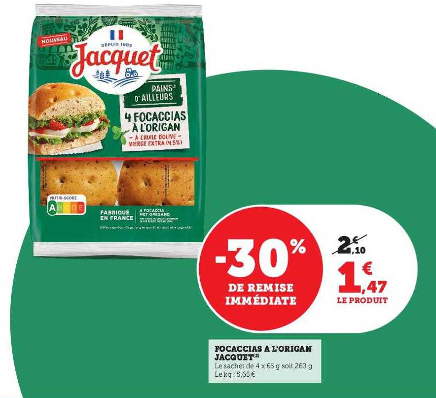 focaccias à l'origan jacquet