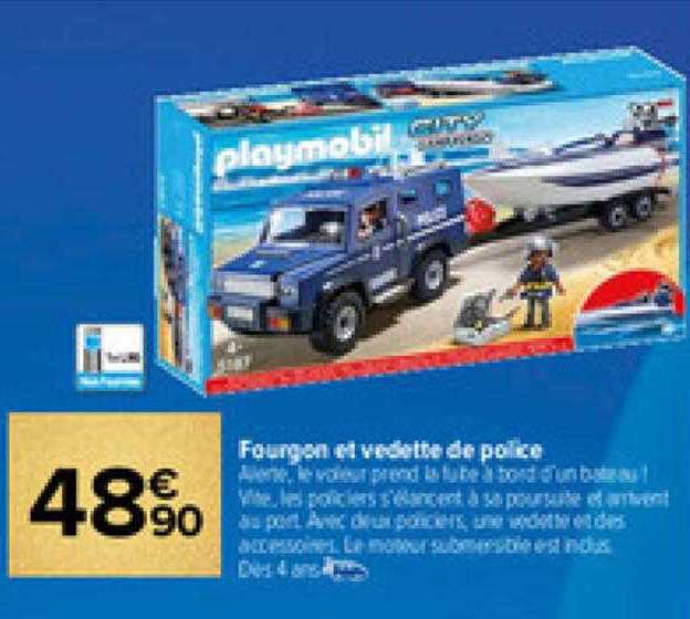 fourgon et vedette de police playmobil