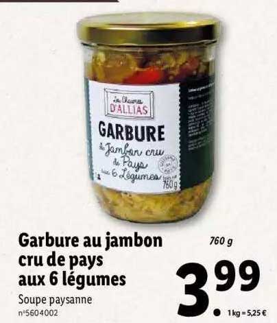 garbure au jambon cru de pays aux 6 légumes