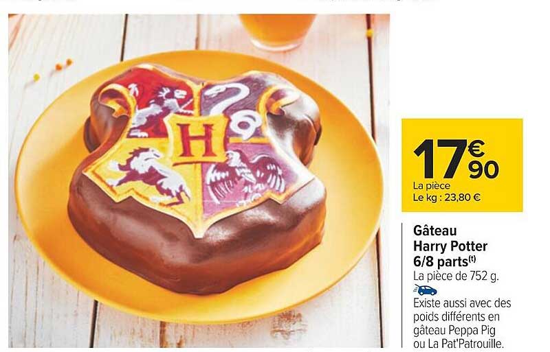 gâteau harry potter 6-8 parts