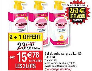 Gel Douche Surgras Karité Cadum