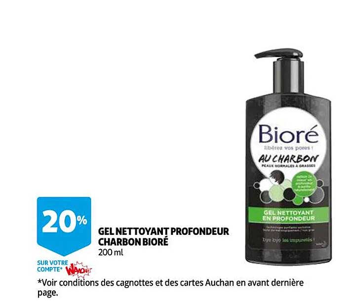 gel nettoyant profondeur charbon bioré