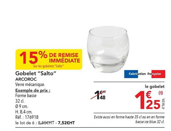 gobelet "salto" arcoroc