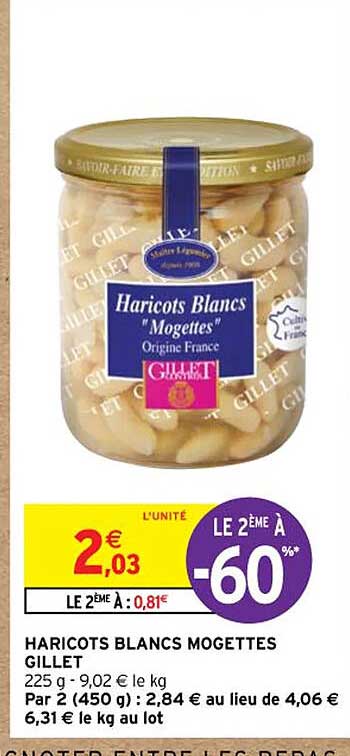 haricots blancs mogettes gillet