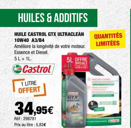 huile castrol gtx ultraclean 10w40 a3-b4