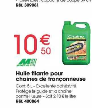 huile filante pour chaines de tronçonneuse minerva