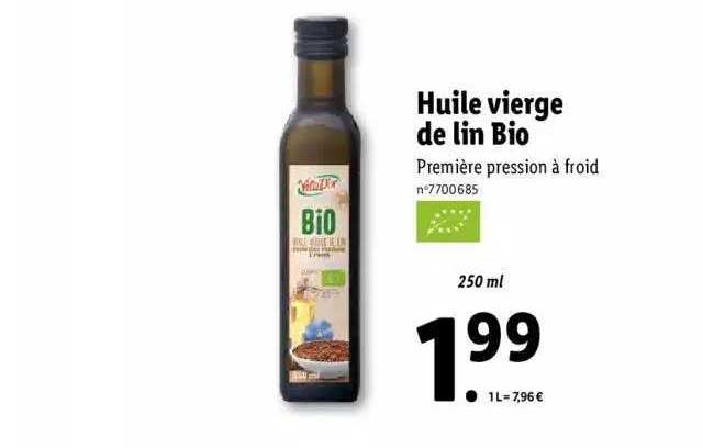 Huile Vierge De Lin Bio