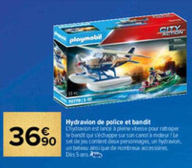 hydravion de police et bandit playmobil