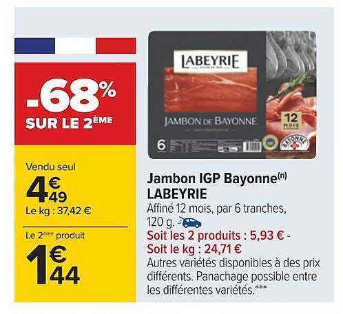 Jambon Igp Bayonne Labeyrie