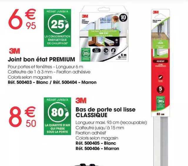 Joint Bon état Premium, Bas De Porte Sol Lisse Classique 3m