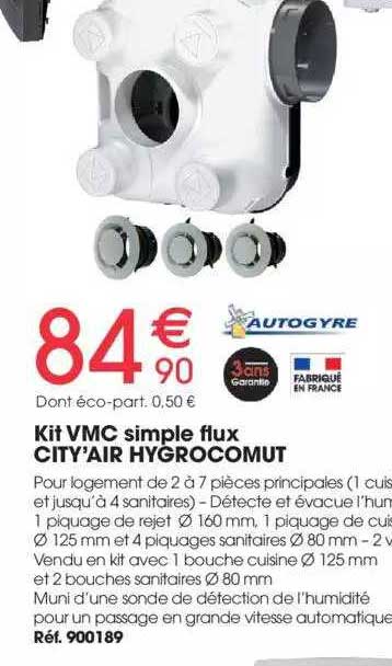 kit vmc simple flux city'air hygrocomut autogyre