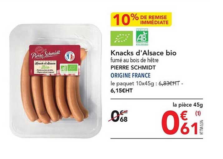 knacks d'alsace bio, pierre schmidt orignal france