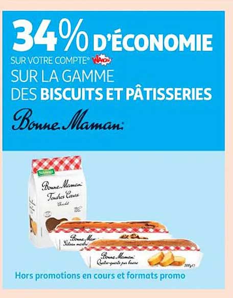 la gamme des biscuits et pâtisseries bonne maman