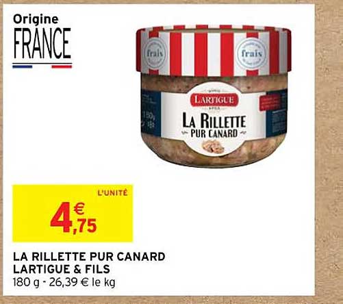 la rillette pur canard lartigue & fils