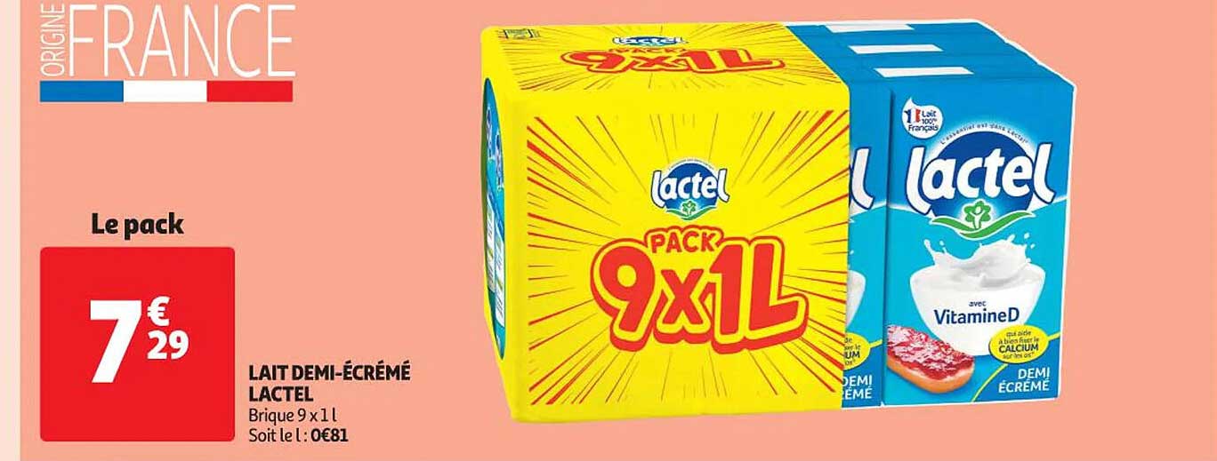 lait demi-écrémé lactel