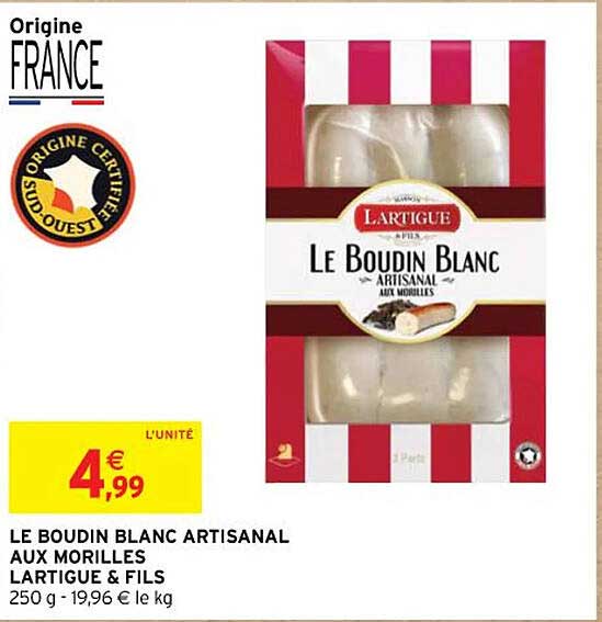 le boudin blanc artisanal aux morilles lartigue & fils
