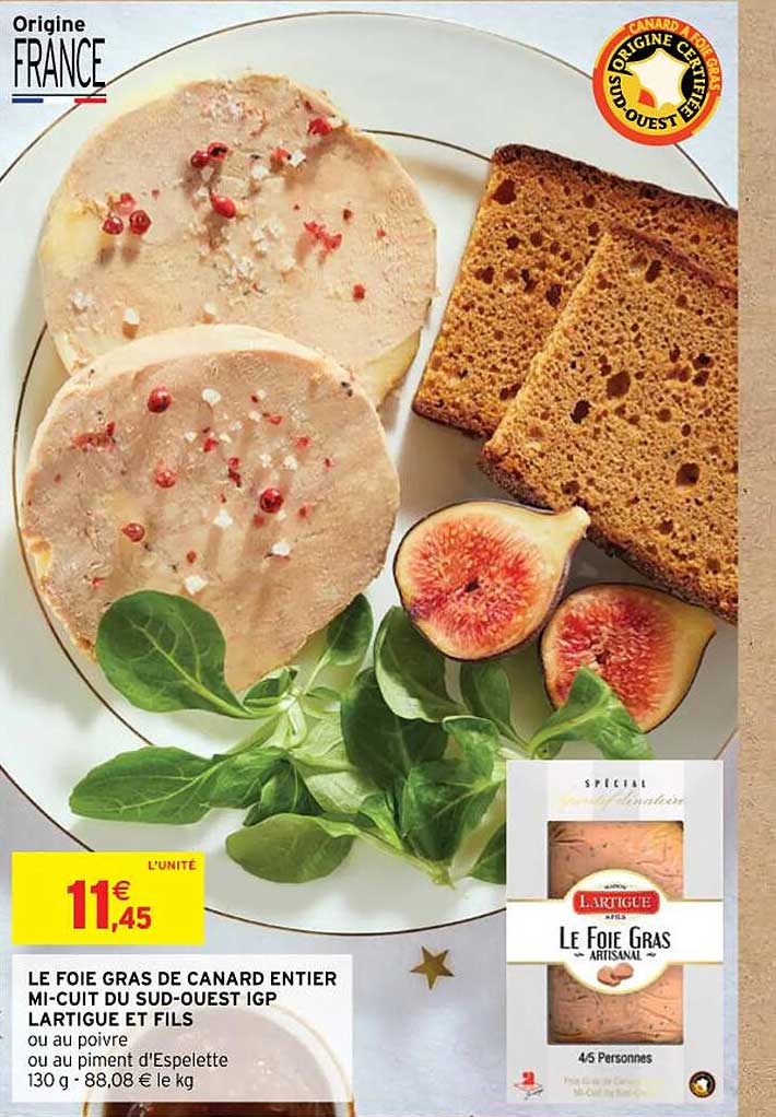 le foie gras de canard entier mi-cuit du sud-ouest igp lartigue et fils