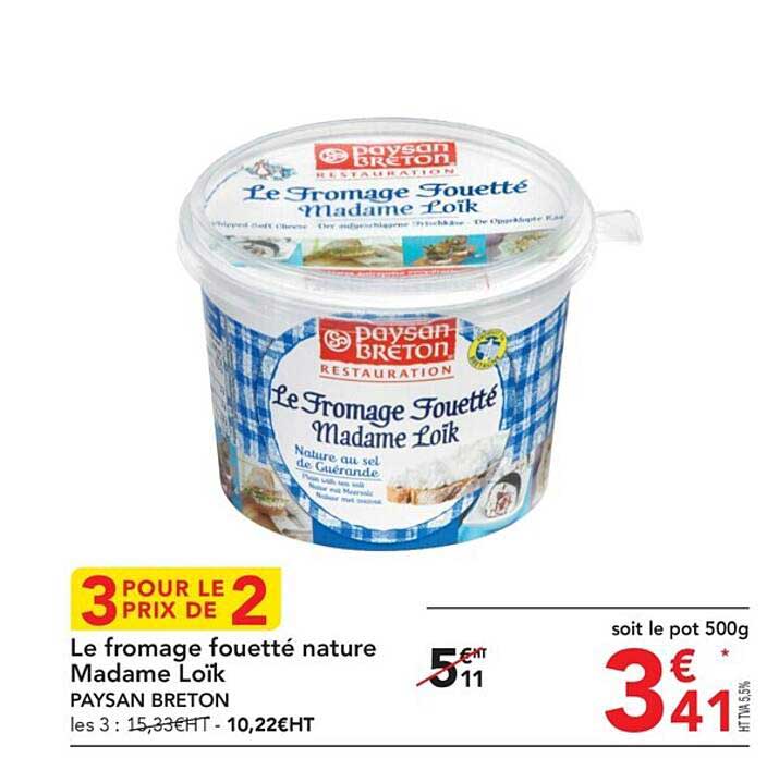 le fromage fouetté nature madame loïk