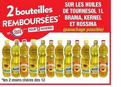 les huiles de tournesol 1l brama, kernel et rossina
