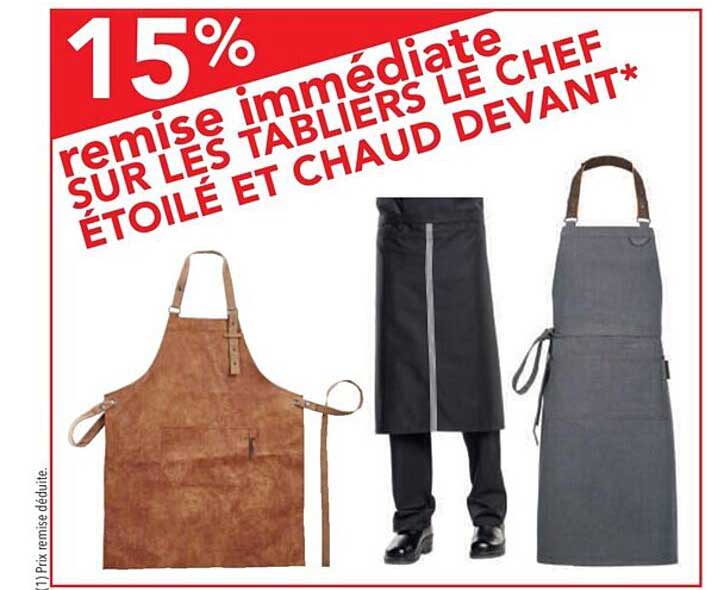 les tabliers de chef étoilé et chaud devant