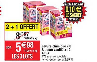 Levure Chimique X8 & Sucre Vanillé X12 Alsa