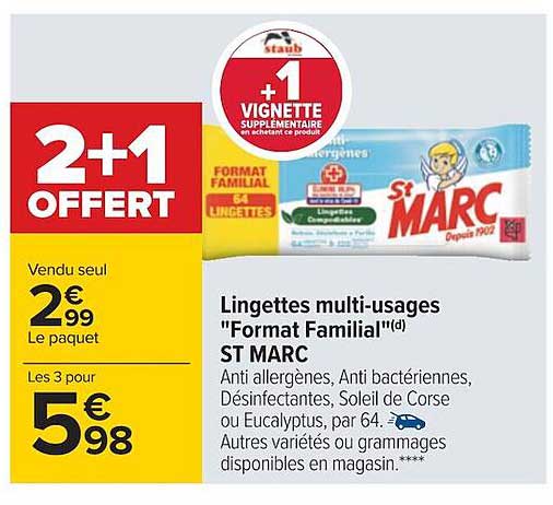 lingettes multi-usages "format familial" st marc