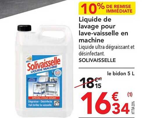 liquide de lavage pour lave-vaisselle en machine solivaisselle