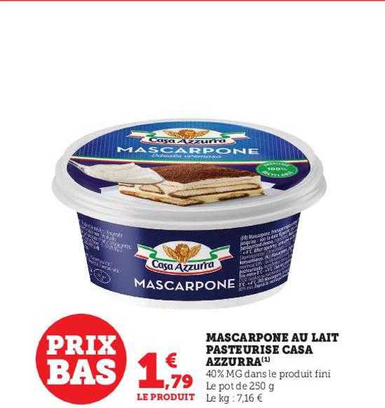 mascarpone au lait pasteurisé casa azzurra