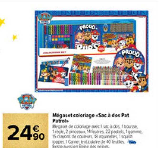 mégaset coloriage «sac à dos paw patrol»