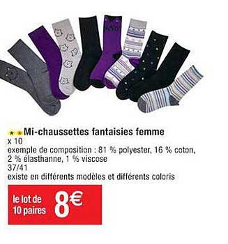 mi-chaussettes fantaisies femme