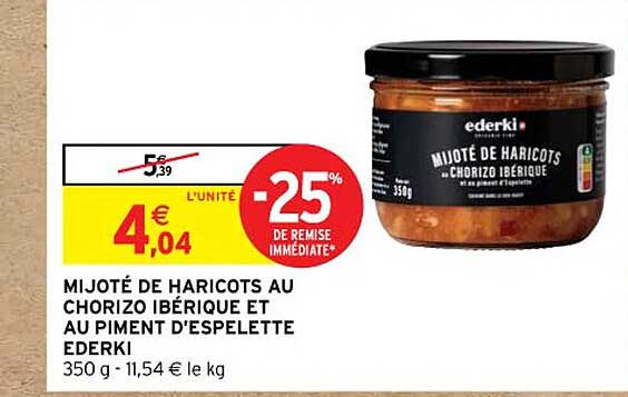 Mijoté De Haricots Au Chorizo Ibérique Et Au Piment D'espelette Ederki