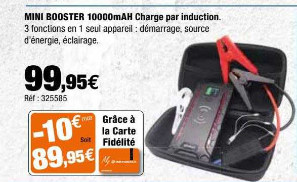 mini booster 10000mah charge par induction