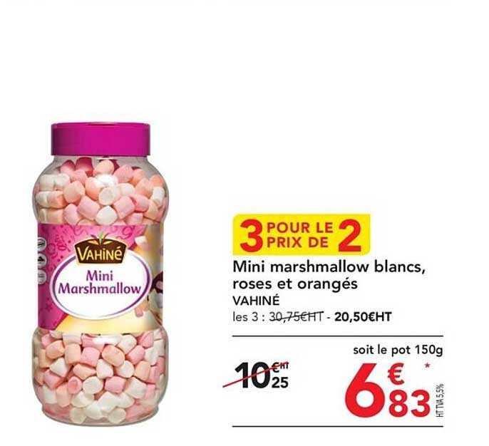 Mini Marshmallow Blancs, Roses Et Orangés Vahiné